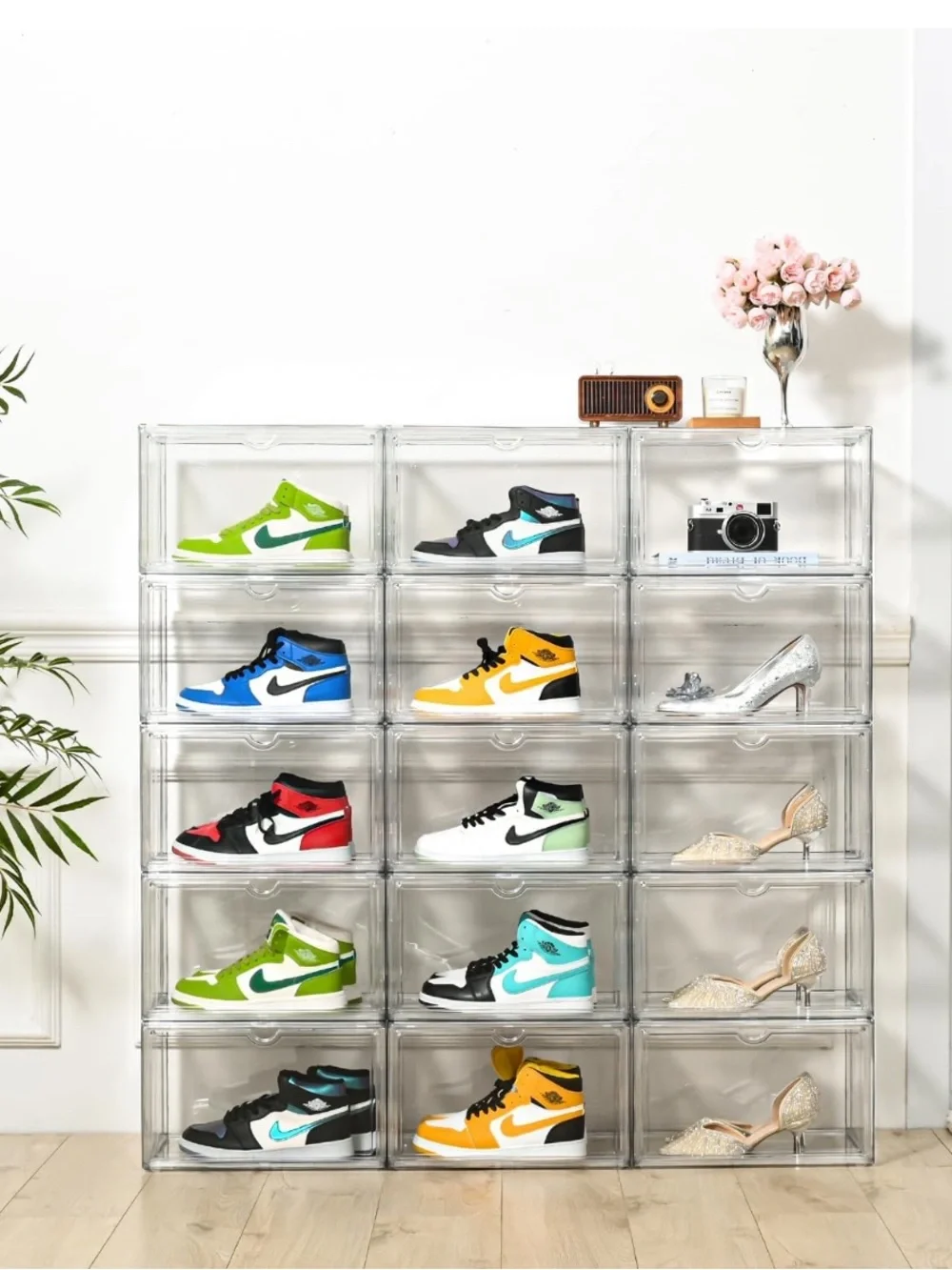 Clear shoe display/organizer box